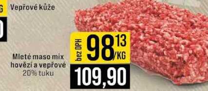 Mleté maso mix hovězí a vepřové 20% tuku 1kg