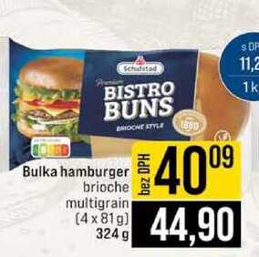 Bulka hamburger brioche multigrain 4x81 g 324 g