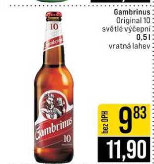 Gambrinus Original 10 světlé výčepní 0,5l