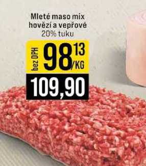 Mleté maso mix hovězí a vepřové 20% tuku 1kg