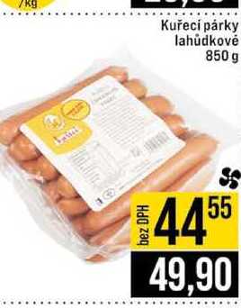 Kuřecí párky lahůdkové 850 g 