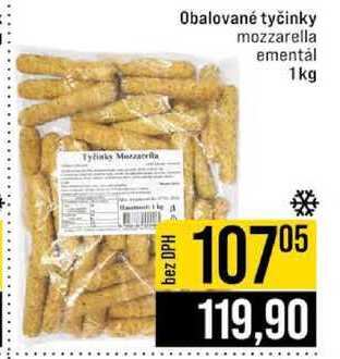 Obalované tyčinky mozzarella ementál 1kg