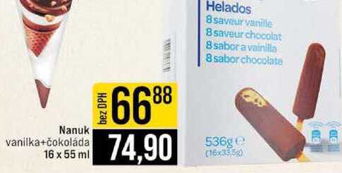 Nanuk vanilka+čokoláda 16 x 55 ml 