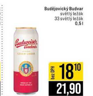 Budějovický Budvar světlý ležák 33 světlý ležák 0,5l