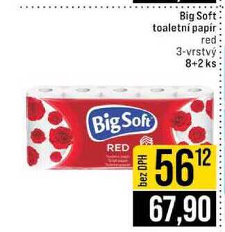 Big Soft: toaletní papír red 3-vrstvý 8+2 ks 
