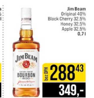 Jim Beam Original 40% Black Cherry 32.5% Honey 32.5% Apple 32.5% 0,7l