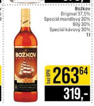 Božkov Original 37,5% Speciál mandlový 30% Bílý 30% Speciál kávový 30% 1l