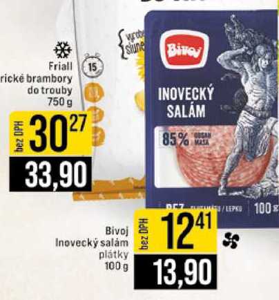 Bivoj Inovecký salám plátky 100 g 