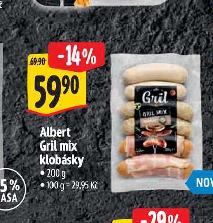   Albert Gril mix klobásky 200 g 
