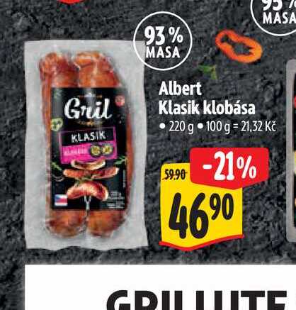   Albert Klasik klobása  220 g 