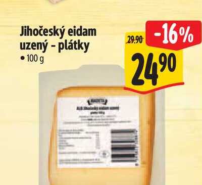 Jihočeský eidam uzený - plátky 100 g