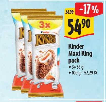   Kinder Maxi King pack 3×35 g 