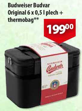 Budweiser Budvar Original, 6x 0,5 I plech + thermobag