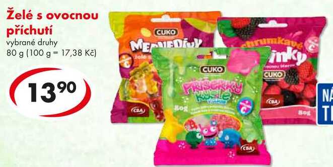 Želé s ovocnou příchutí, 80 g