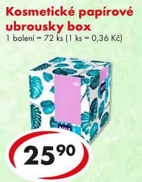 Kosmetické papírové ubrousky box, 72 ks 