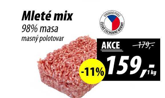Mleté mix 98% masa masný polotovar, 1 kg 