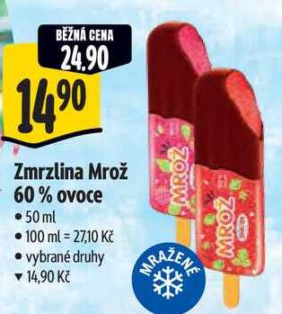 Zmrzlina Mrož 60% ovoce, 50 ml