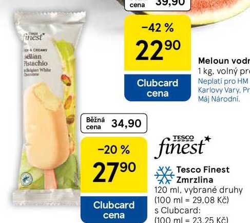 Tesco Finest Zmrzlina, 120 ml, vybrané druhy