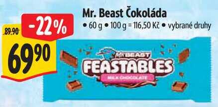 Mr. Beast Čokoláda, 60 g