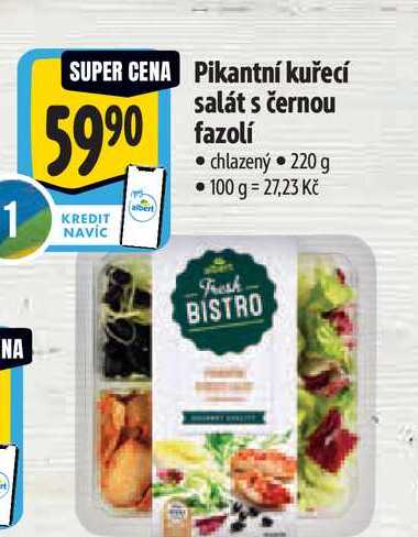   Pikantní kuřecí salát s černou fazolí  220 g