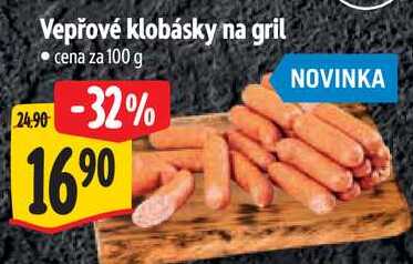Vepřové klobásky na gril, cena za 100 g