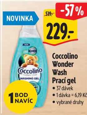 Coccolino Wonder Wash Prací gel, 37 dávek 