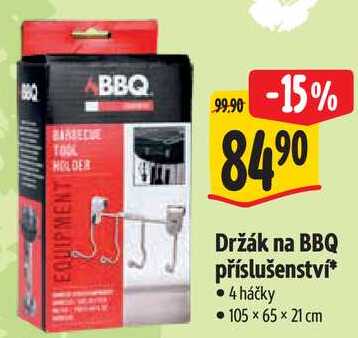 Držák na BBQ příslušenství, 4 háčky 