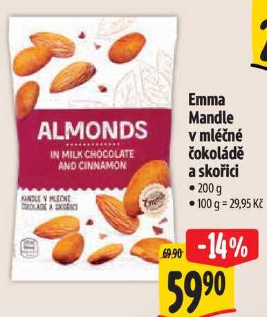 Emma Mandle v mléčné čokoládě a skořici, 200 g 