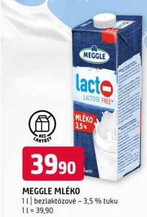 Meggle mléko 1l bezlaktózové 3,5 % tuku