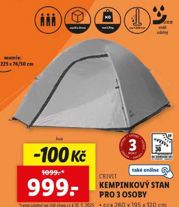 KEMPINKOVÝ STAN PRO 3 OSOBY 