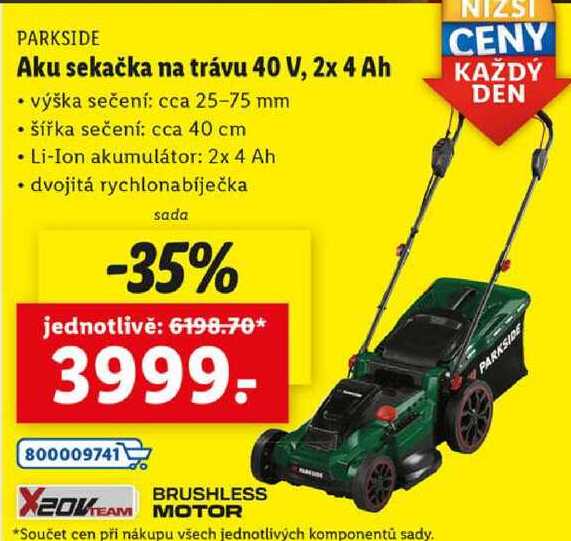 Aku sekačka na trávu 40 V, 2x 4 Ah