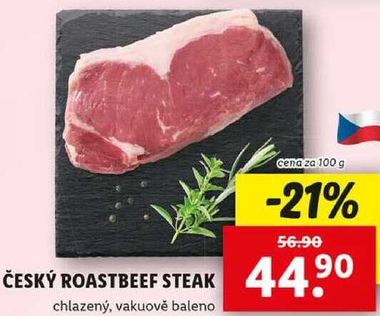 ČESKÝ ROASTBEEF STEAK, cena za 100 g 