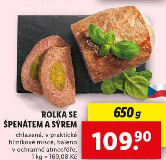 ROLKA SE ŠPENÁTEM A SÝREM, 650 g