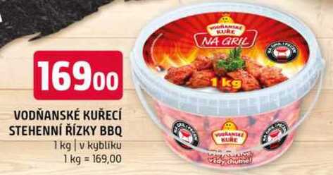Vodňanské Kuře Kuřecí stehenní řízky bbq 1kg