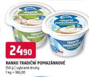 Ranko tradiční pomazánkové 150 g vybrané druhy 