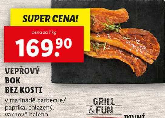 VEPŘOVÝ BOK BEZ KOSTI, cena za 1 kg