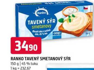 Ranko tavený smetanový sýr 150 g 45% tuku 
