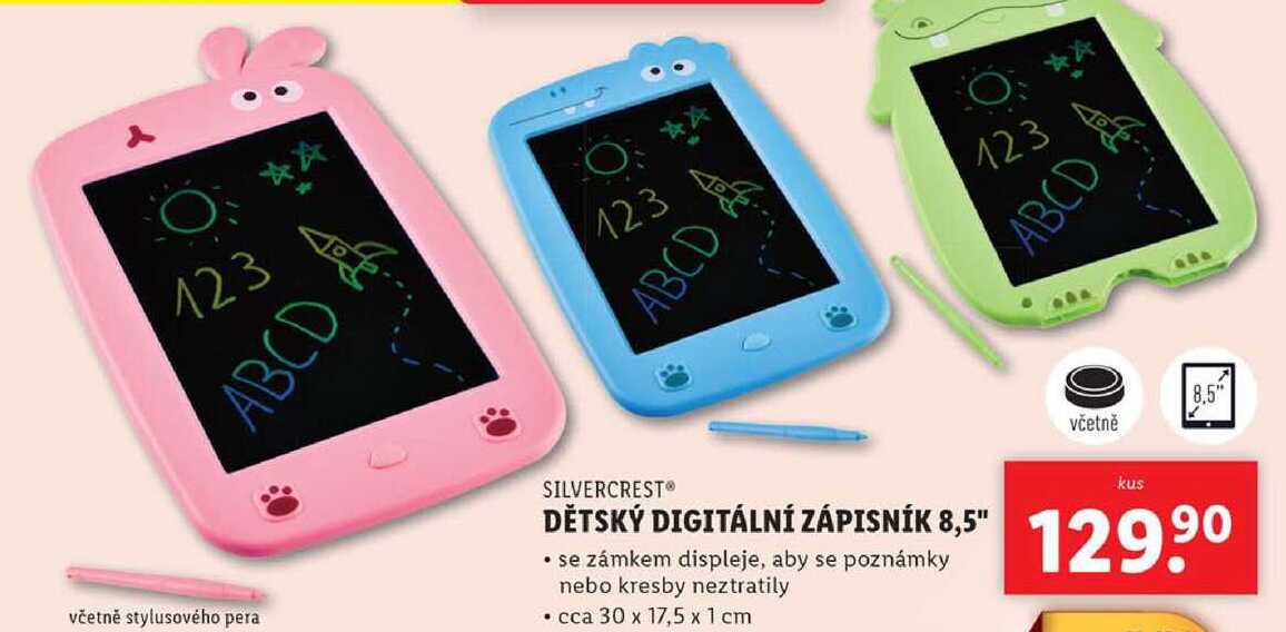 DĚTSKÝ DIGITÁLNÍ ZÁPISNÍK 8,5" 