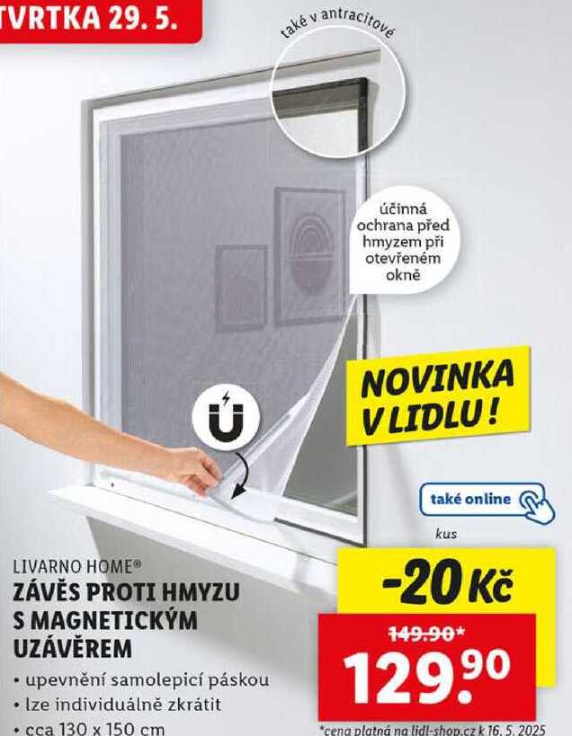 ZÁVĚS PROTI HMYZU S MAGNETICKÝM UZÁVĚREM 