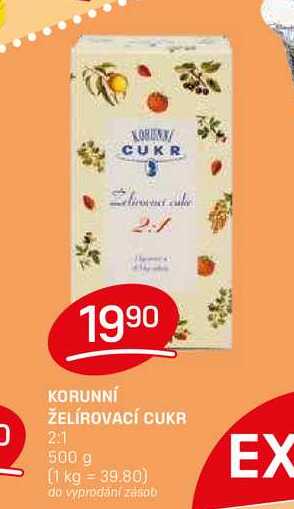 KORUNNÍ ŽELÍROVACÍ CUKR 2:1 500 g 