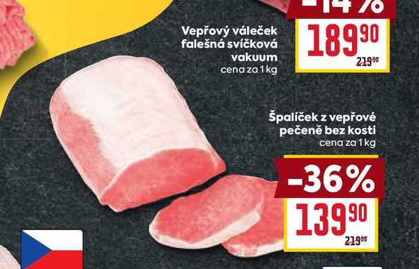 Vepřový váleček falešná svíčková vakuum cena za 1 kg 