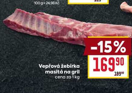Vepřová žebírka masitá na gril cena za 1 kg