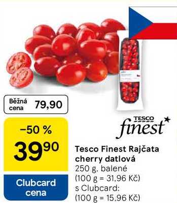 Tesco Finest Rajčata cherry datlová, 250 g, balené  