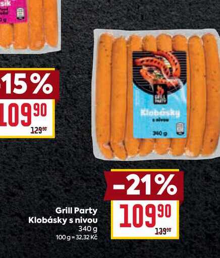 Grill Party Klobásky s nivou 340 g 