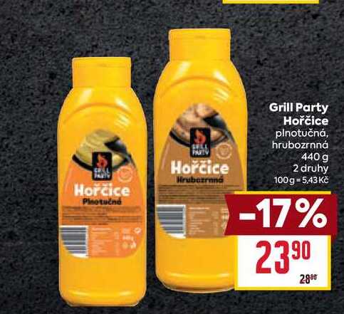 Grill Party Hořčice plnotučná, hrubozrnná 440 g