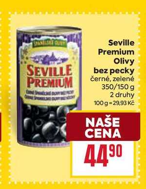 Seville Premium Černé olivy bez pecky 350/150g