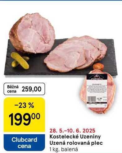 Kostelecké Uzeniny Uzená rolovaná plec, 1 kg, balená 
