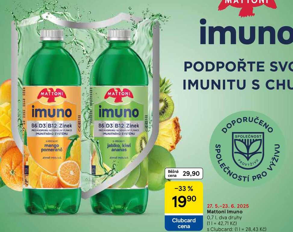 Mattoni Imuno, 0.7 l, dva druhy  