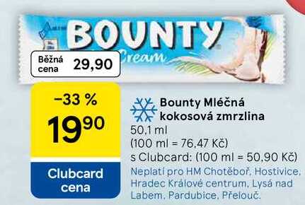 Bounty Mléčná kokosová zmrzlina 50,1 ml