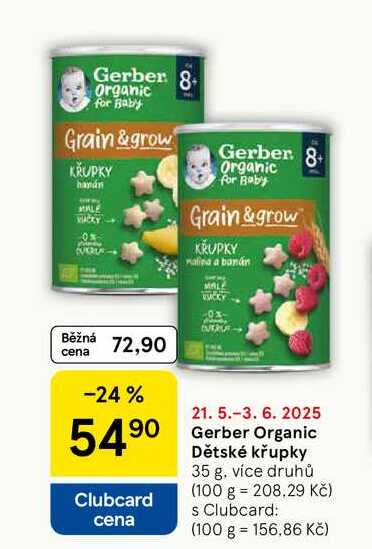Gerber Organic Dětské křupky, 35 g, více druhů 
